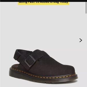 Dr. Martens Black Suede Mules